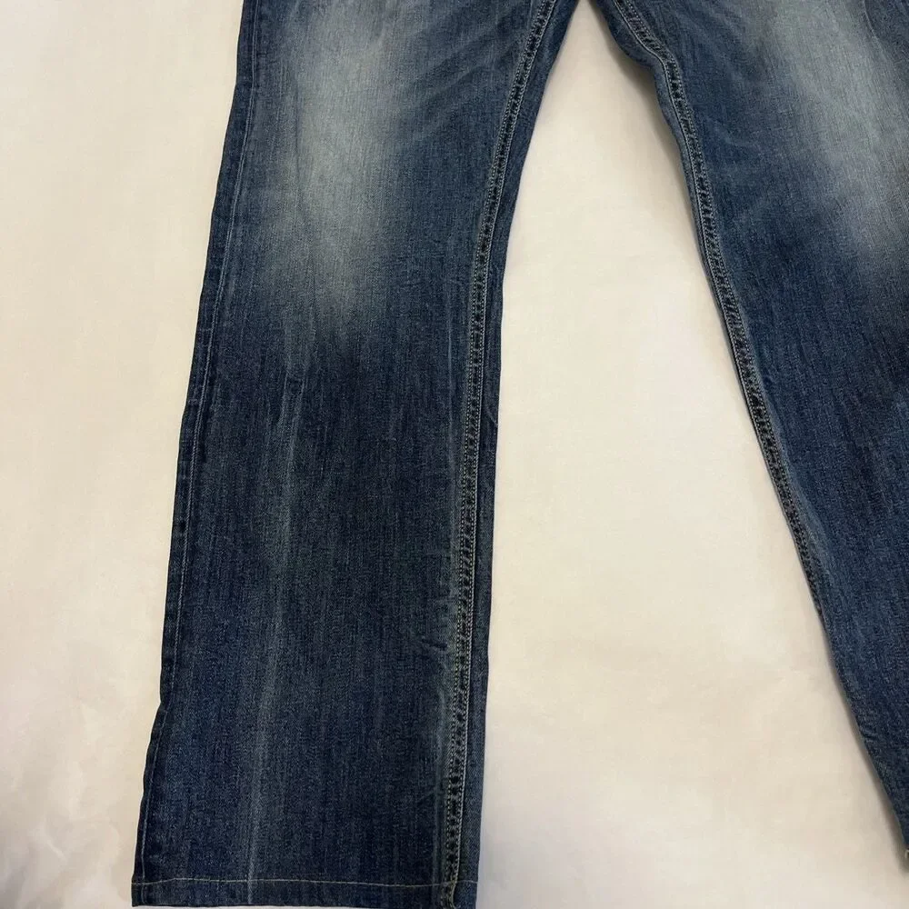 DIESEL Men's Larkee Relaxed Jeans Italy Button Fly Stretch Straight Leg 34x30